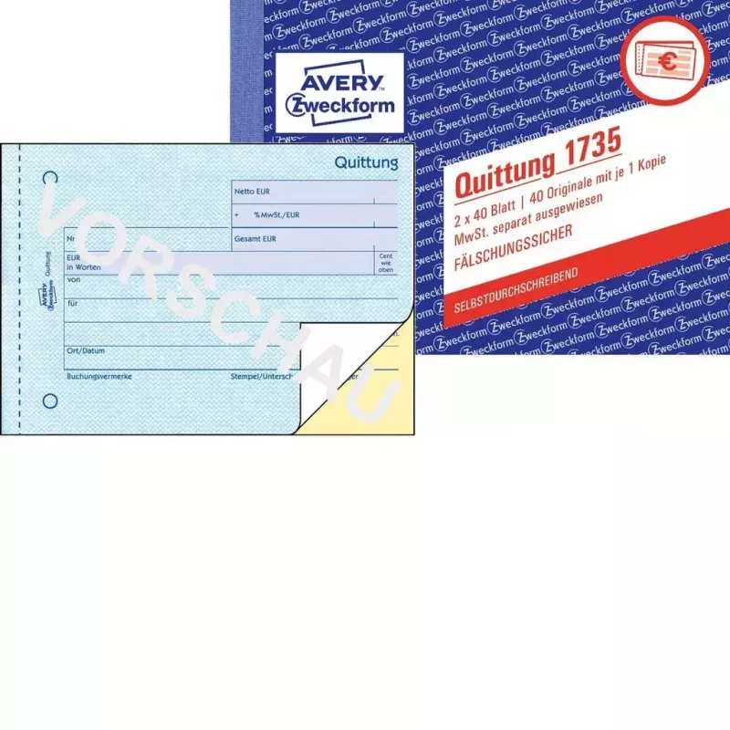 Libro moduli contabili A6 Avery 1735