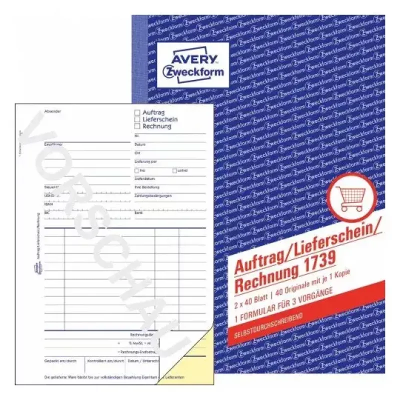 Modulo commerciale Avery 1739