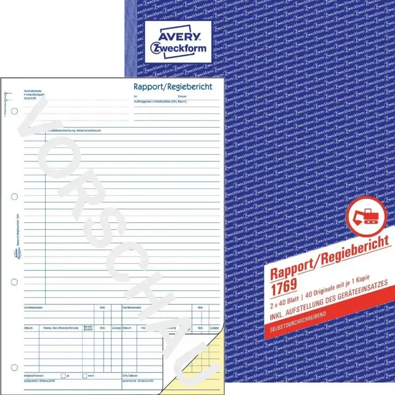 Modulo/registro fatture AVERY 1769 A4 40 pagine