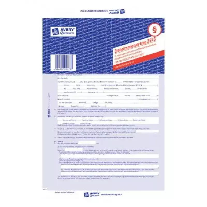 Carta per registro Avery 2873