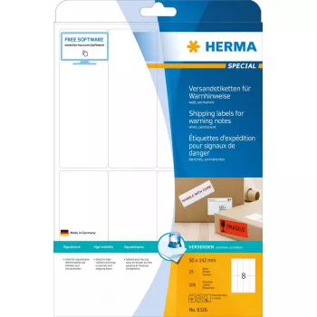 Etichetta di spedizione avvertenza HERMA 8326