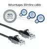 ACT nero 1 metro LSZH U/UTP CAT6 Datacenter Slimline patch cable snagless con connettori RJ45