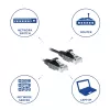 ACT nero 3 metri LSZH U/UTP CAT6 data center Slimline patch cable, snagless con connettori RJ45