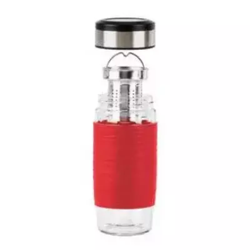 Emsa TEA MUG tazza isotermica con filtro 2-in-1, 420 ml, rosso