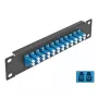 Patch panel in fibra ottica DeLOCK 10 pollici 12 porte LC duplex blu 1U nero