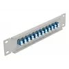 Patch panel in fibra ottica DeLOCK 10 pollici 12 porte LC duplex blu 1HE grigio