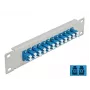 Patch panel in fibra ottica DeLOCK 10 pollici 12 porte LC duplex blu 1HE grigio