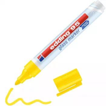 Pennarello per vetro Edding 95 punta tonda giallo