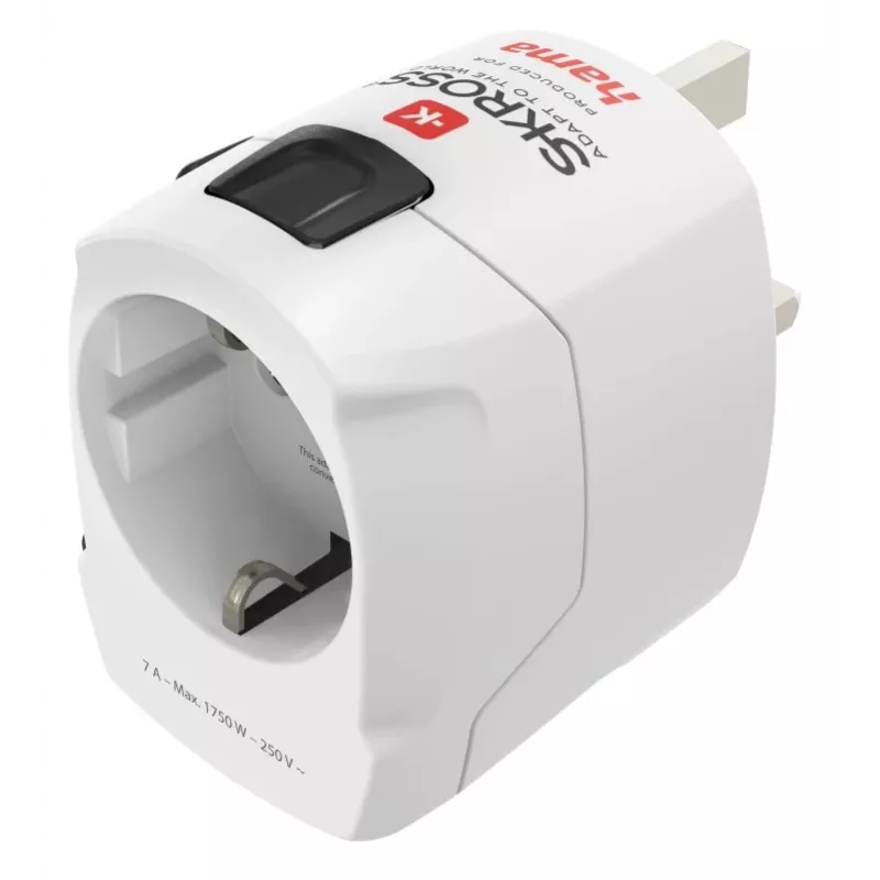 Hama World Travel Pro adattatore da viaggio universale tipo F bianco