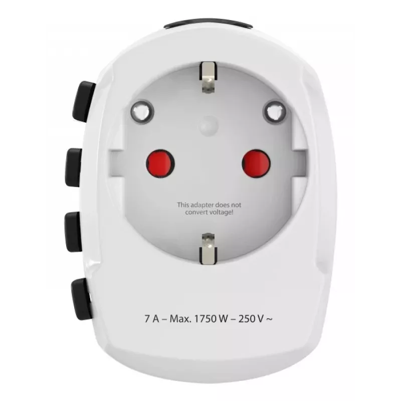 Hama World Travel Pro adattatore da viaggio universale tipo F bianco