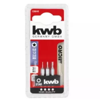 Set di punte per cacciavite KWB 128840 — 3 pz., punte Torx (Star), lunghezza 28 mm
