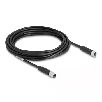 DeLOCK cavo M8 3 poli codifica A connettore maschio su connettore femmina PUR TPU 5 m