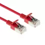 ACT rosso 0,15 m LSZH U/FTP CAT6A cavo patch slim per data center con protezione di blocco e connettori RJ45