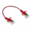 ACT rosso 0,15 m LSZH U/FTP CAT6A cavo patch slim per data center con protezione di blocco e connettori RJ45