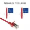 ACT rosso 0,15 m LSZH U/FTP CAT6A cavo patch slim per data center con protezione di blocco e connettori RJ45