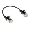 ACT nero 0,15 metri LSZH U/FTP CAT6A cavo patch slim per data center senza linguetta di blocco con connettori RJ45