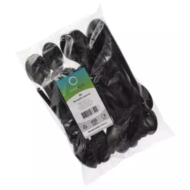 Cucchiaio da minestra monouso Papstar 96437 polipropilene nero 50 pezzi