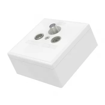 Hama 00205288 Presa antenna SAT + TV + radio bianco