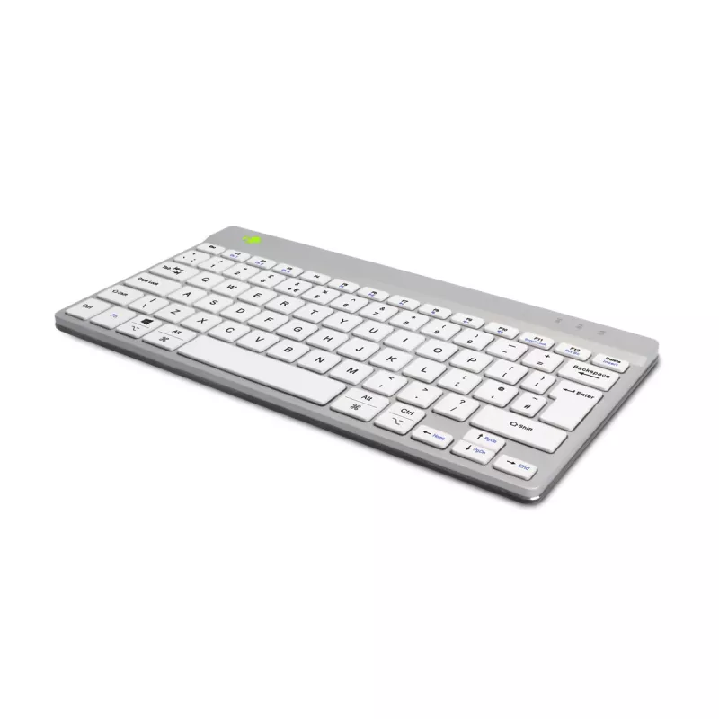 R-Go Tools Tastiera ergonomica R-Go Compact Break, tastiera compatta con software per pause, QWERTY (UK), Bluetooth, bianco