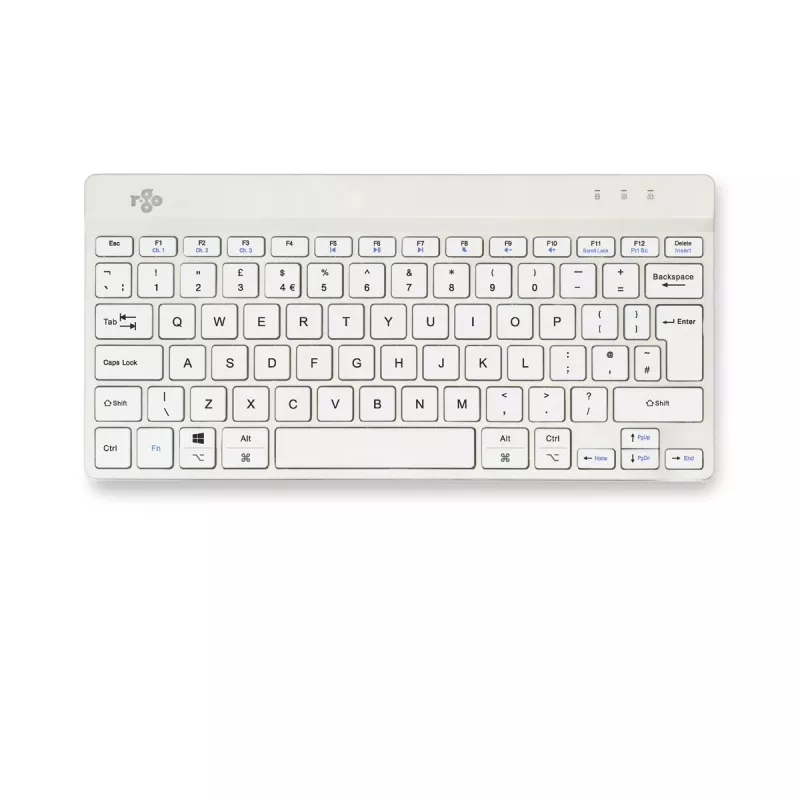 R-Go Tools Tastiera ergonomica R-Go Compact Break, tastiera compatta con software per pause, QWERTY (UK), Bluetooth, bianco