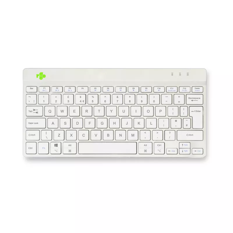 R-Go Tools Tastiera ergonomica R-Go Compact Break, tastiera compatta con software per pause, QWERTY (UK), Bluetooth, bianco