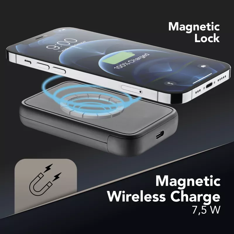 Cellularline Power bank wireless MAG 5000 caricabatterie portatile compatibile con il sistema MagSafe