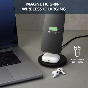 Cellularline Mag Duo Wireless Charger stazione di ricarica wireless 2-in-1 per dispositivi Apple