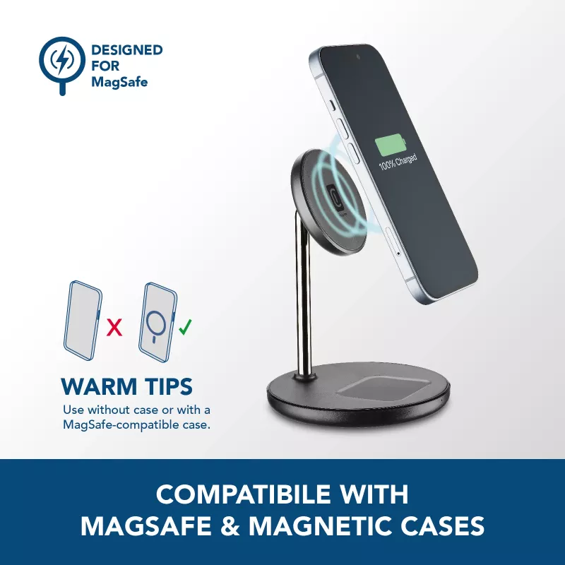 Cellularline Mag Duo Wireless Charger stazione di ricarica wireless 2-in-1 per dispositivi Apple