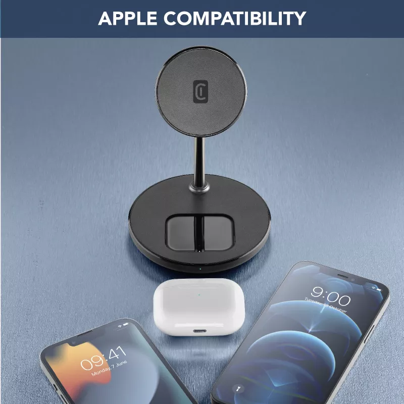 Cellularline Mag Duo Wireless Charger stazione di ricarica wireless 2-in-1 per dispositivi Apple