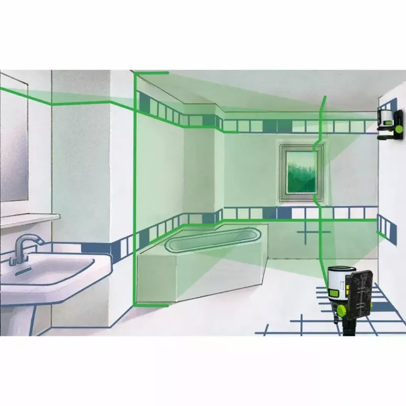 Livella laser a croce Laserliner 081.081E 40 m precisione di autolivellamento 0,5 mm/m