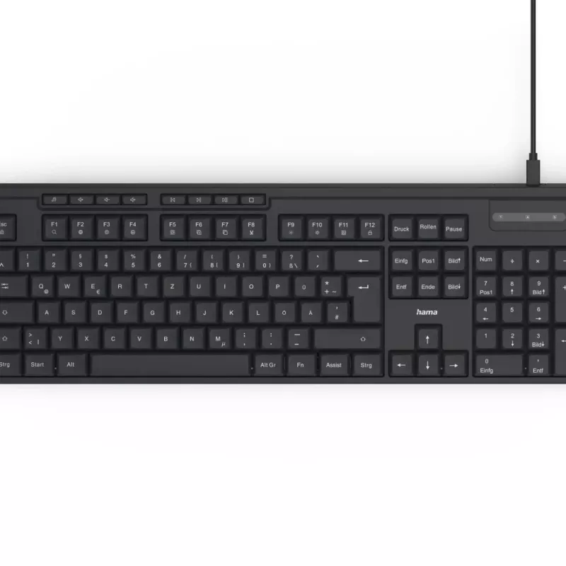 Hama CK-200 tastiera Home/Office USB QWERTZ tedesco nero