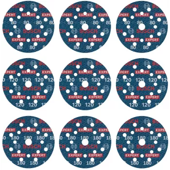 Disco abrasivo Bosch 2608902407 Ø125 mm — 1 pezzo disco abrasivo per levigatrici rotative/rotoorbitali