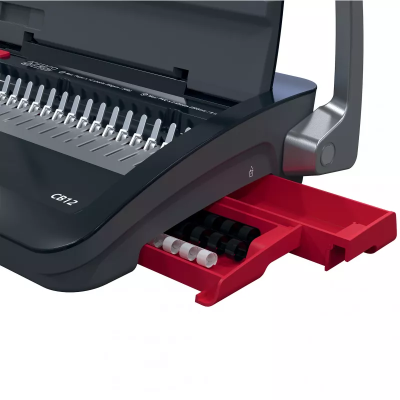 Rilegatrice manuale a pettine GBC CombBind® CB12, 165 fogli, nero, rosso