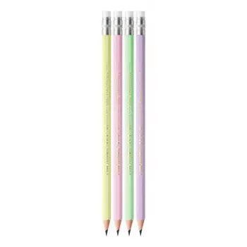 BIC Evolution Pastel matite HB con gomma, 10 pz., Pink/Purple/Green/Yellow