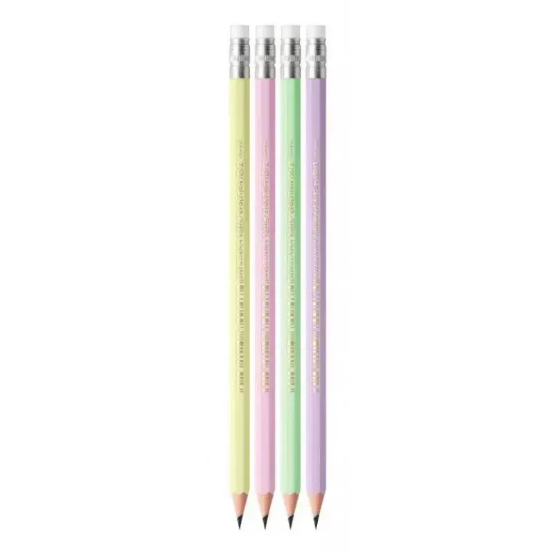BIC Evolution Pastel matite HB con gomma, 10 pz., Pink/Purple/Green/Yellow