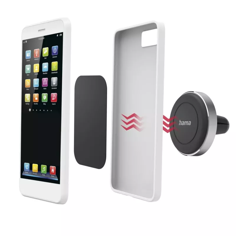 Hama supporto magnetico passivo per cellulare/smartphone nero, argento