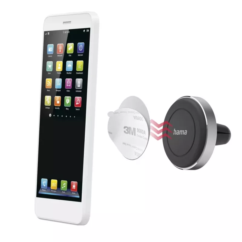 Hama supporto magnetico passivo per cellulare/smartphone nero, argento
