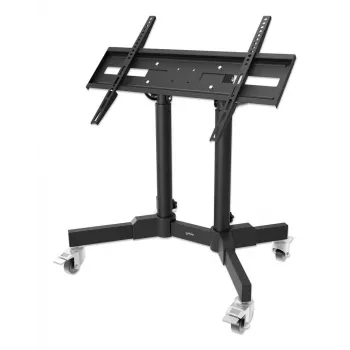 Manhattan supporto da terra piatto per TV e monitor, per schermi da 37 inch a 65 inch, compatibilità VESA: tutti tra 200x200 e 600x400 mm - verificare le dimensioni dei quattro fori di fissaggio sul retro dello schermo per assicurarsi che sia compatibile, max 40 kg, inclinazione 45° (senza attrezzi), supporto