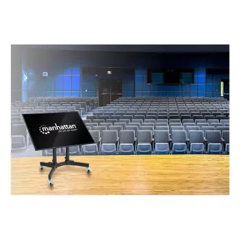 Manhattan supporto da terra piatto per TV e monitor, per schermi da 37 inch a 65 inch, compatibilità VESA: tutti tra 200x200 e 600x400 mm - verificare le dimensioni dei quattro fori di fissaggio sul retro dello schermo per assicurarsi che sia compatibile, max 40 kg, inclinazione 45° (senza attrezzi), supporto