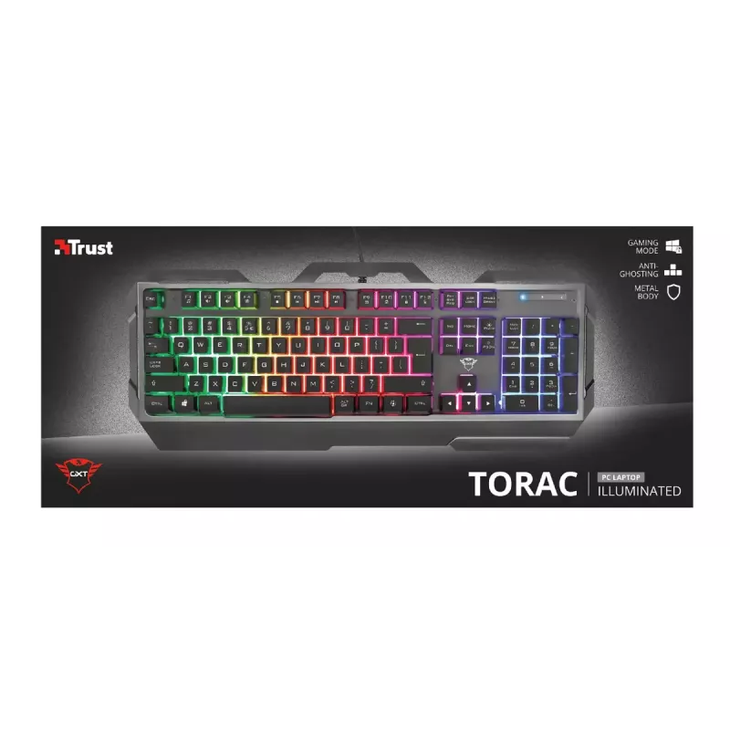Tastiera da gaming Trust GXT 856 Torac USB QWERTZ tedesco nero RGB LED