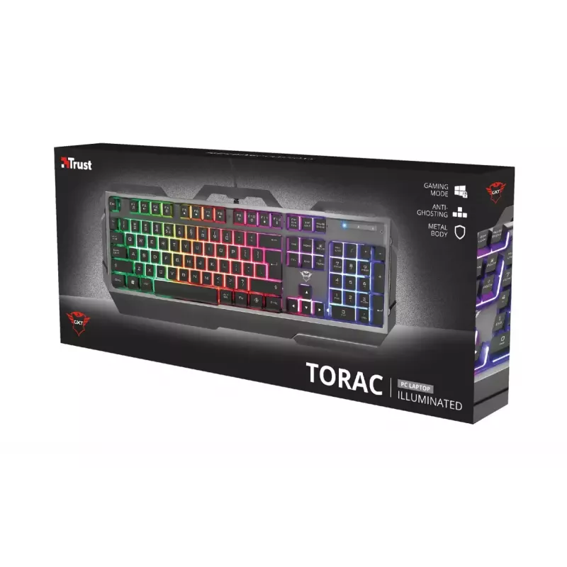 Tastiera da gaming Trust GXT 856 Torac USB QWERTZ tedesco nero RGB LED