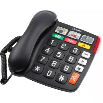 Telefono analogico Olympia 4500 nero bianco