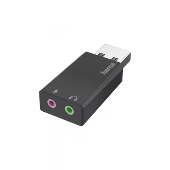 Adattatore Hama 00200323 USB a 2x3,5 mm nero