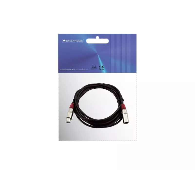 Cavo audio XLR 3 poli Omnitronic 3022050R 5 m nero