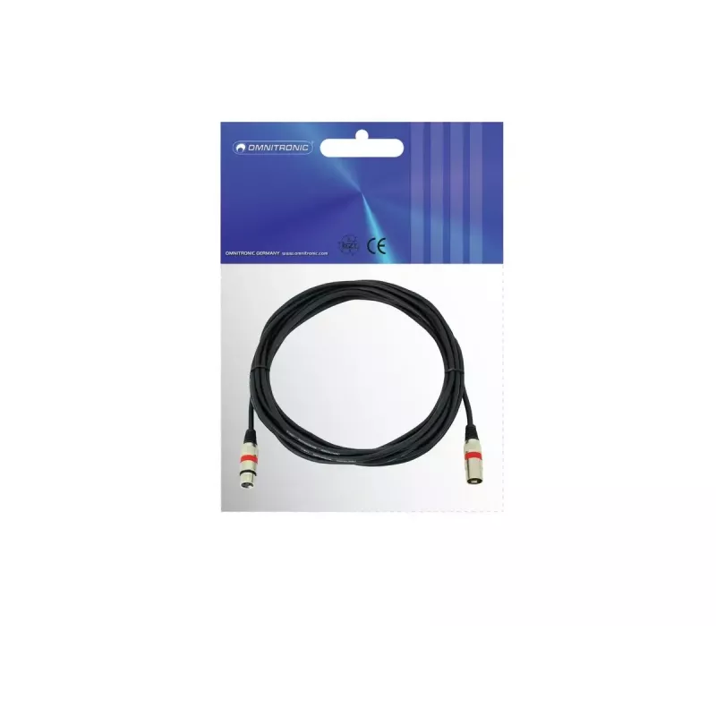 Cavo audio XLR 3 poli Omnitronic 3022052R 7,5 m nero