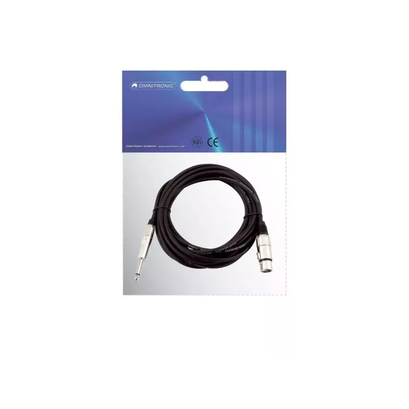 Cavo audio Omnitronic 30225170 5 m XLR 3 poli 6,35 mm nero