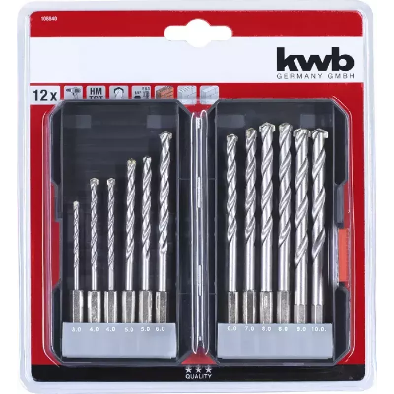 Set di punte per muratura KWB 108840 12 pz.