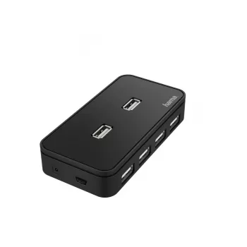 Hub USB HAMA 00200123 — hub USB 2.0 a 7 porte, 480 Mbit/s, nero, cavo 1,1 m