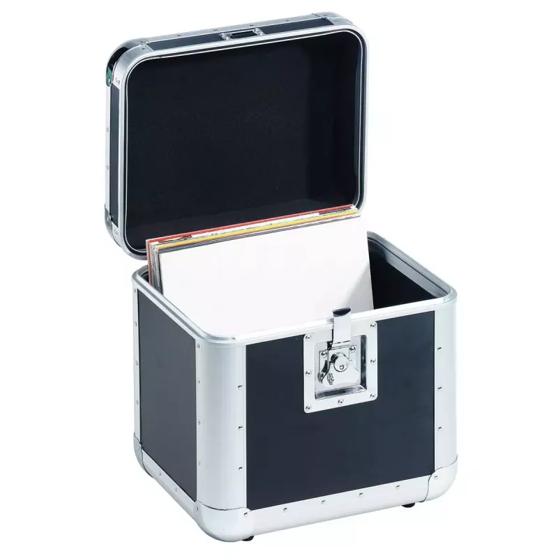 Hardcase Roadinger 30110035 per dischi in vinile compensato nero argento