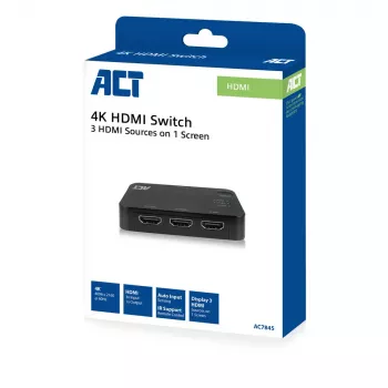 ACT switch HDMI 4K 3x1 nero 60Hz 1920x1080 3840x2160